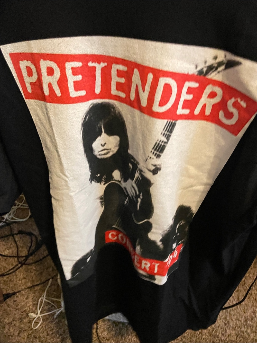 Gildan Black Tee with Red & White Pretenders Graphic